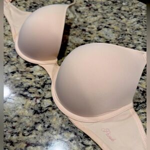 Brand new-never worn 36C Victorias Secret Pink Wear Everywhere Push-Up Bra-Nude